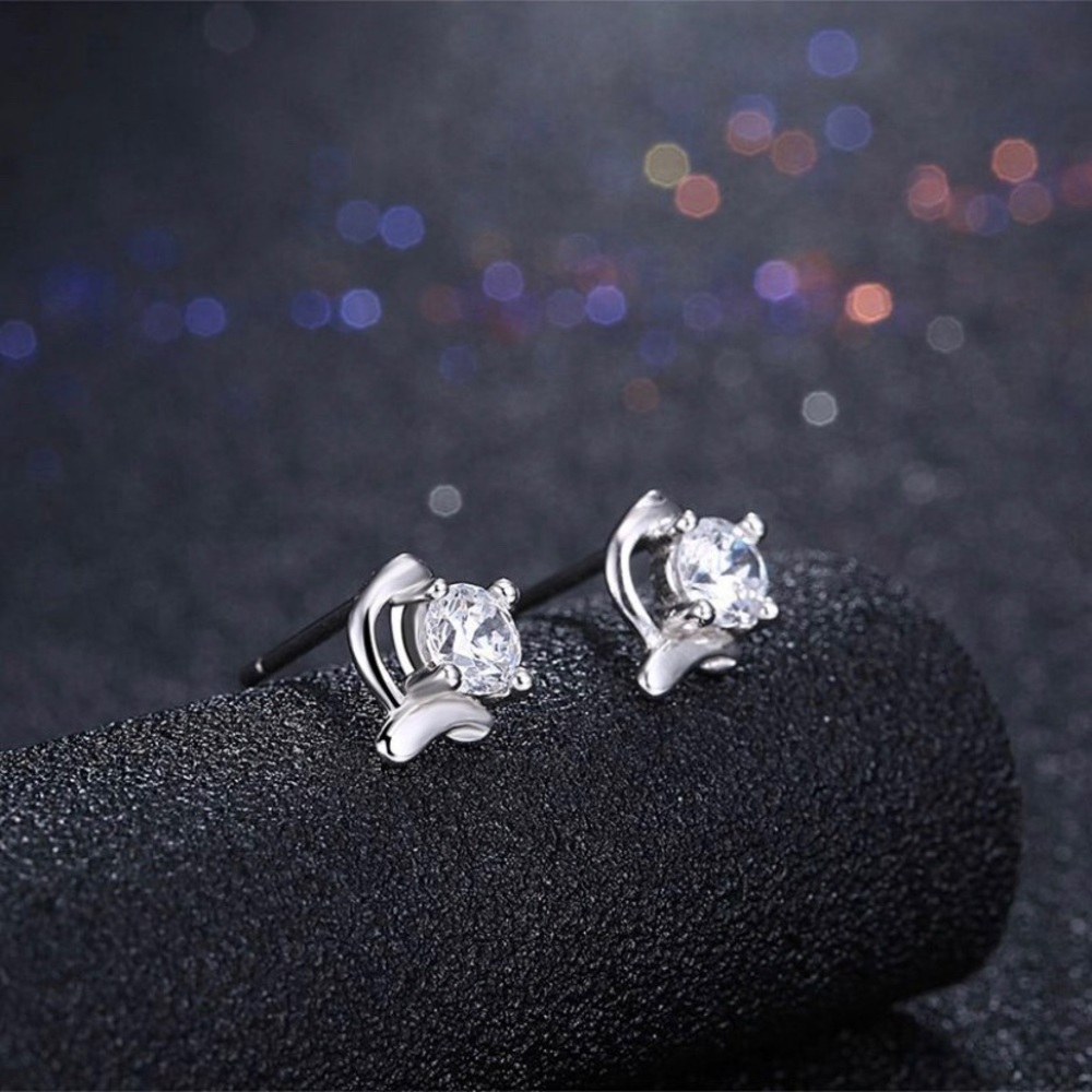 Authentic Sterling Silver Cubic Zirconia Earrings - Picture 4 of 4